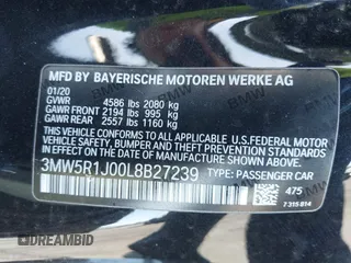 2020 BMW 3 Series 330i с VIN 3MW5R1J00L8B27239, выставлен на аукционе IAAI как лот 42269346 с пробегом 55 822 миль миль и . История ставок и продаж доступна на DreamBid. Изображение 9.