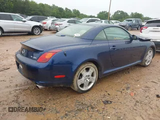 2005 Lexus SC 430 z VIN JTHFN48Y350069980, wystawiony jako IAAI lot #42358681 z przebiegiem 162 580 mil mil oraz . Historia ofert i sprzedaży dostępna na DreamBid. Obrazek 4.