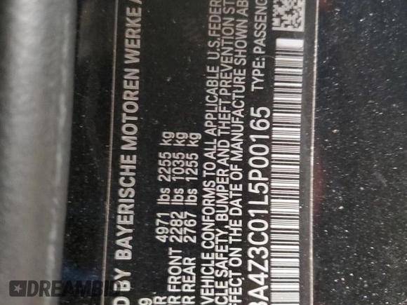2020 BMW 4 Series 430i xDrive z VIN WBA4Z3C01L5P00165, wystawiony jako Copart lot #48222565 z przebiegiem 84 801 mil mil oraz Szkoda całkowita • Salvage title. Historia ofert i sprzedaży dostępna na DreamBid. Obrazek 13.