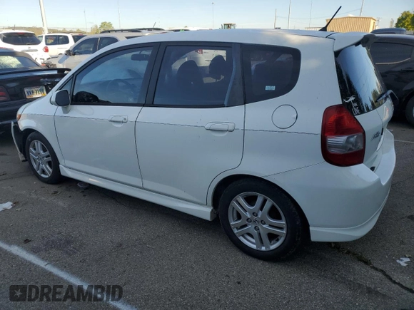 2007 Honda Fit Sport with VIN JHMGD386X7S048180, listed as a Copart auction lot 74252494 with 112,828 mi miles and Salvage Title. Bid and sale history available at carsss.com. Image 2.