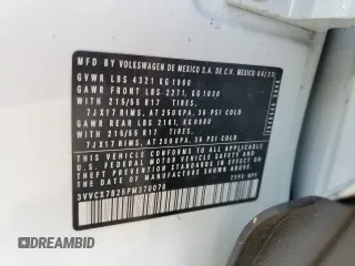 2023 Volkswagen Taos S с VIN 3VVCX7B25PM370076, выставлен на аукционе Copart как лот 47201035 с пробегом 12 000 миль миль и Списание • Salvage title. История ставок и продаж доступна на DreamBid. Изображение 13.