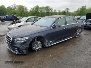 2024 Mercedes-Benz S 580 z VIN W1K6G7GB9RA285171, wystawiony jako Copart lot #57802725 z przebiegiem 16 800 mil mil oraz Szkoda całkowita • Salvage title. Historia ofert i sprzedaży dostępna na DreamBid. Obrazek 1.