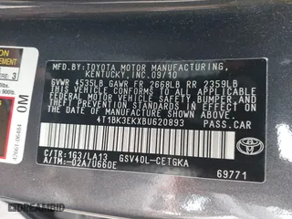 2011 Toyota Camry LE with VIN 4T1BK3EKXBU620893, listed as a IAAI auction lot 41970048 with 70,098 mi miles. Bid and sale history available at carsss.com. Image 9.