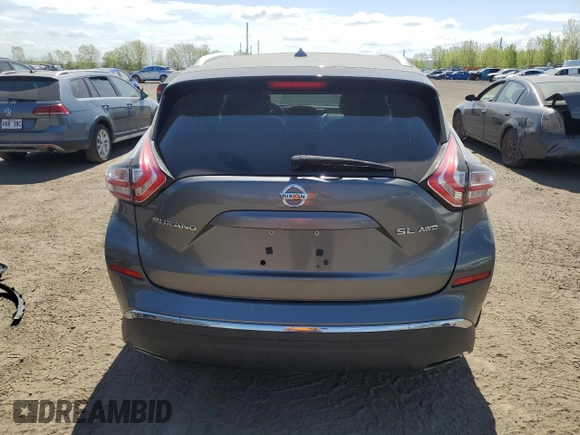 2016 Nissan Murano SL z VIN 5N1AZ2MH8GN132972, wystawiony jako Copart lot #56764385 z przebiegiem 157 518 mil mil oraz Szkoda całkowita • Salvage title. Historia ofert i sprzedaży dostępna na DreamBid. Obrazek 6.