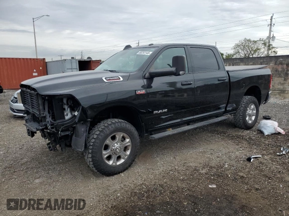2022 Ram 2500 Big Horn with VIN 3C6UR5DJ3NG191592, listed as a Copart auction lot 88253145 with 37,284 mi miles and Salvage Title. Bid and sale history available at carsss.com. Image 1.