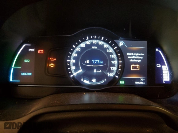 2017 Hyundai Ioniq SEL with VIN KMHC75LC9HU018878, listed as a Copart auction lot 61979995 with 184,309 mi miles and Clean title. Bid and sale history available at DreamBid. Image 9.