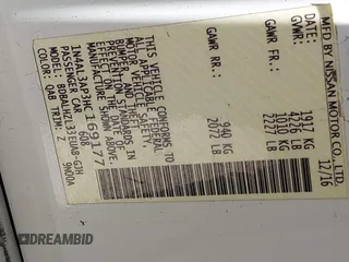 2017 Nissan Altima SV with VIN 1N4AL3AP3HC169177, listed as a IAAI auction lot 42396609 with 92,601 mi miles and . Bid and sale history available at DreamBid. Image 9.