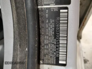 2001 BMW 3 Series 330i with VIN WBAAV53441JR80116, listed as a Copart auction lot 43047255 with 167,625 mi miles and Salvage Title. Bid and sale history available at carsss.com. Image 12.