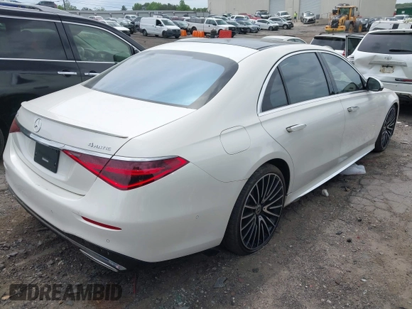 2023 Mercedes-Benz S 580 with VIN W1K6G7GBXPA184878, listed as a IAAI auction lot 42169511 with 12,496 mi miles and . Bid and sale history available at DreamBid. Image 4.