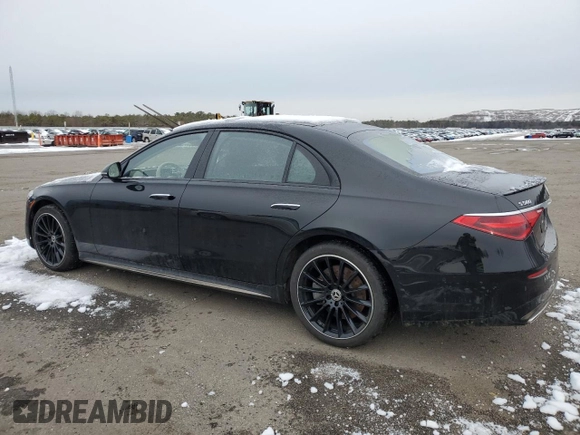 2023 Mercedes-Benz S-Class S 580 with VIN W1K6G7GB4PA222167, listed as a Copart auction lot 44016715 with 23,404 mi miles and Salvage Title. Bid and sale history available at carsss.com. Image 2.