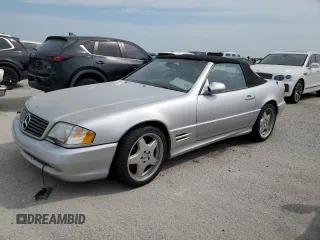 2001 Mercedes-Benz SL-Class with VIN WDBFA68F91F195550, listed as a Copart auction lot 73820644 with 0 mi miles and Salvage Title. Bid and sale history available at carsss.com. Image 1.