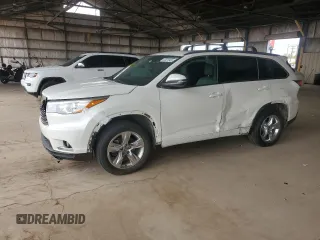 2016 Toyota Highlander Limited with VIN 5TDDKRFH4GS322158, listed as a Copart auction lot 53521545 with 95,501 mi miles and Salvage title. Bid and sale history available at DreamBid. Image 1.