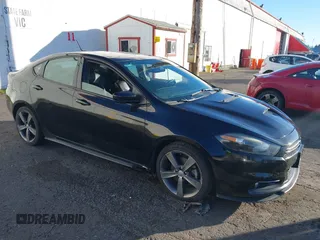 2016 Dodge Dart GT with VIN 1C3CDFEB7GD607826, listed as a IAAI auction lot 41523293 with 134,636 mi miles. Bid and sale history available at carsss.com. Image 1.