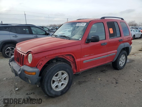 2002 Jeep Liberty Sport with VIN 1J4GL48K52W163871, listed as a Copart auction lot 48148225 with 217,151 mi miles and Salvage Title. Bid and sale history available at carsss.com. Image 1.