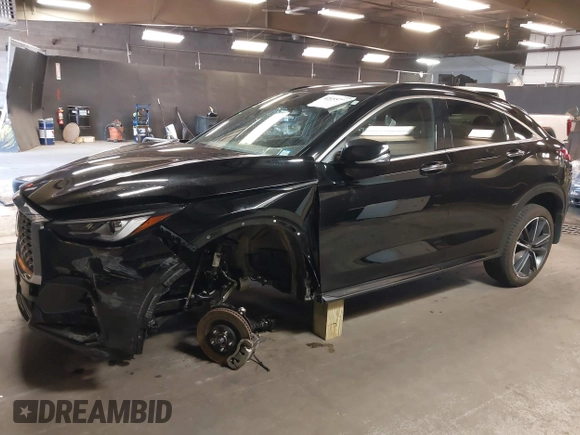 2024 Infiniti QX55 Luxe with VIN 3PCAJ5JRXRF105669, listed as a IAAI auction lot 42155781 with 17,556 mi miles and . Bid and sale history available at DreamBid. Image 6.