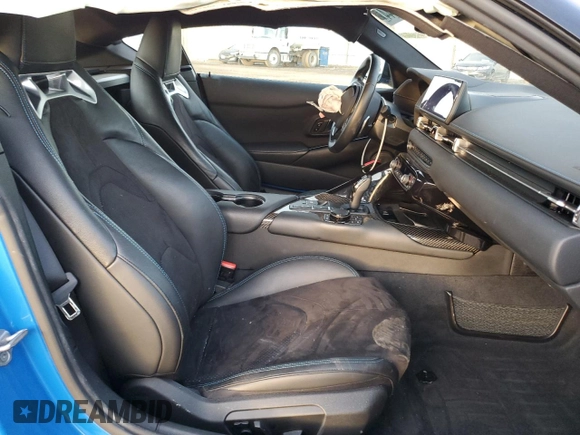 2021 Toyota GR Supra 3.0 with VIN WZ1DB0C09MW036605, listed as a Copart auction lot 86576844 with 31,520 mi miles and Salvage Title. Bid and sale history available at carsss.com. Image 10.