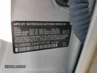 2017 BMW X3 xDrive28i z VIN 5UXWX9C3XH0T25135, wystawiony jako Copart lot #75816064 z przebiegiem Nie podano mil oraz Szkoda całkowita • Salvage title. Historia ofert i sprzedaży dostępna na DreamBid. Obrazek 13.