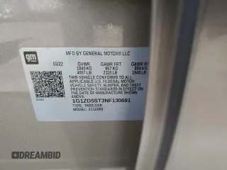 2022 Chevrolet Malibu LT with VIN 1G1ZD5ST3NF130691, listed as a Copart auction lot 52764645 with 83,026 mi miles and Salvage Title. Bid and sale history available at DreamBid. Image 14.
