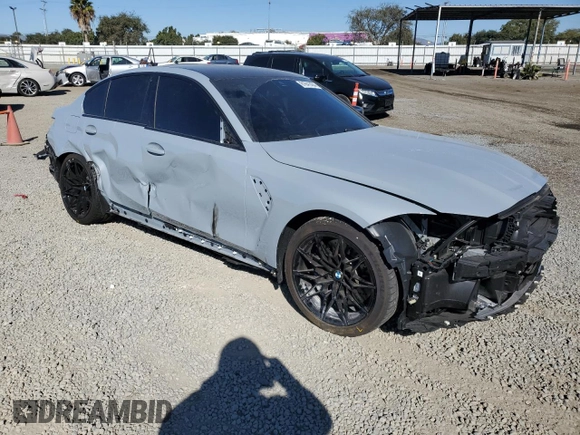 2024 BMW M3 Competition with VIN WBS33AY0XRFT58675, listed as a Copart auction lot 81841404 with 2,144 mi miles and Salvage title. Bid and sale history available at DreamBid. Image 4.