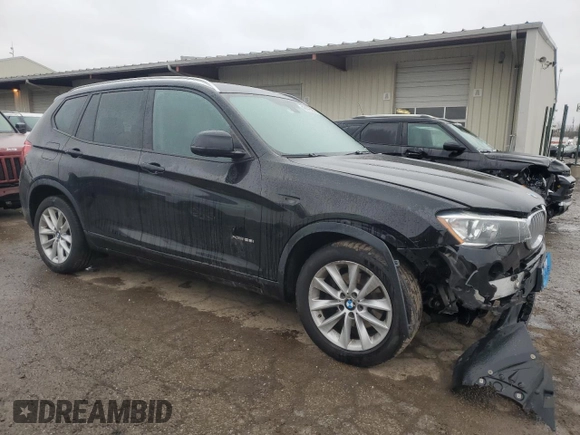 2017 BMW X3 xDrive28i with VIN 5UXWX9C33H0T25235, listed as a Copart auction lot 43625065 with 116,360 mi miles and Salvage Title. Bid and sale history available at DreamBid. Image 4.