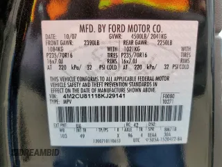 2008 Mercury Mariner z VIN 4M2CU81118KJ29141, wystawiony jako Copart lot #60014865 z przebiegiem 135 905 mil mil oraz Szkoda całkowita • Salvage title. Historia ofert i sprzedaży dostępna na DreamBid. Obrazek 13.