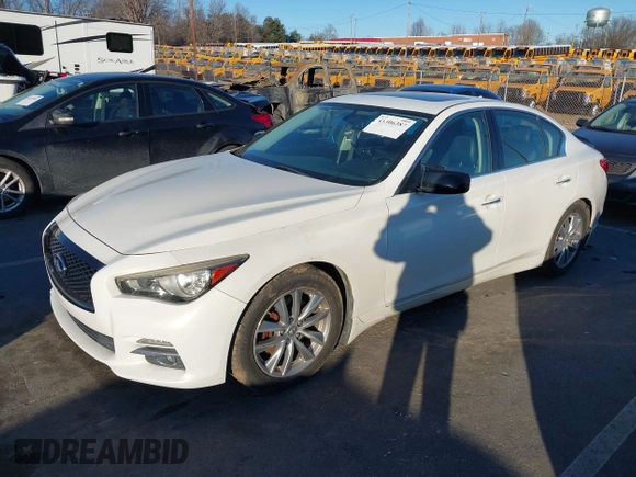 2014 Infiniti Q50 Hybrid Sport with VIN JN1AV7AP5EM690406, listed as a IAAI auction lot 41306387 with 143,309 mi miles and . Bid and sale history available at DreamBid. Image 19.