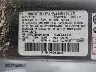 2014 Nissan 370Z Touring with VIN JN1AZ4EH8EM633901, listed as a Copart auction lot 49668815 with 0 mi miles and Salvage Title. Bid and sale history available at carsss.com. Image 13.
