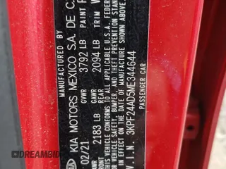 2021 Kia Forte LXS с VIN 3KPF24AD5ME344644, выставлен на аукционе Copart как лот 63743695 с пробегом 33 996 миль миль и Списание • Salvage title. История ставок и продаж доступна на DreamBid. Изображение 12.