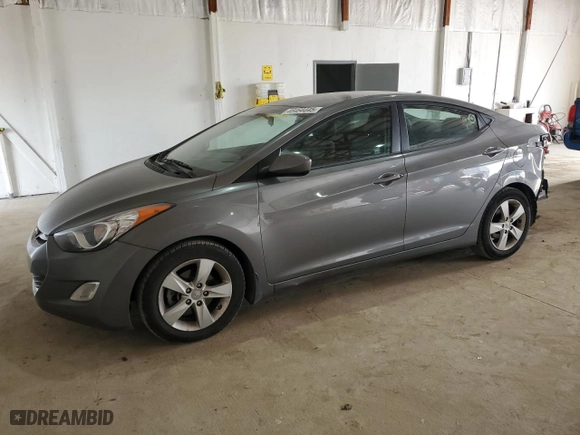 2013 Hyundai Elantra Limited PZEV with VIN 5NPDH4AE7DH432489, listed as a Copart auction lot 46464445 with 76,133 mi miles and Salvage Title. Bid and sale history available at carsss.com. Image 1.
