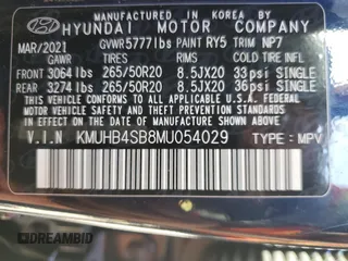 2021 Genesis GV80 with VIN KMUHB4SB8MU054029, listed as a Copart auction lot 85173174 with Not provided miles and Salvage title. Bid and sale history available at DreamBid. Image 14.