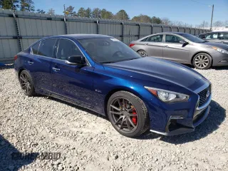 2020 Infiniti Q50 Red Sport 400 with VIN JN1FV7AP9LM630521, listed as a Copart auction lot 45951955 with 25,865 mi miles and Salvage title. Bid and sale history available at DreamBid. Image 4.