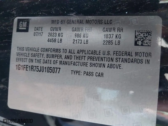 2018 Chevrolet Camaro 1SS with VIN 1G1FE1R75J0105077, listed as a IAAI auction lot 41467368 with 79,625 mi miles. Bid and sale history available at carsss.com. Image 9.