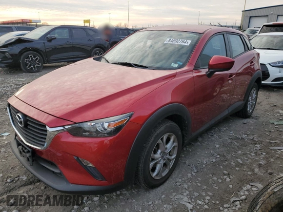 2018 Mazda CX-3 Sport with VIN JM1DKDB7XJ0313152, listed as a Copart auction lot 84892764 with 42,727 mi miles and Salvage Title. Bid and sale history available at carsss.com. Image 1.