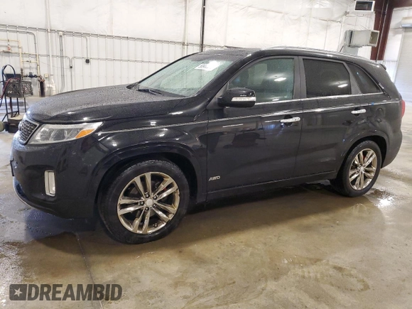2014 Kia Sorento SX z VIN 5XYKWDA73EG444128, wystawiony jako Copart lot #58908875 z przebiegiem 189 141 mil mil oraz Czysty tytuł • Clean title. Historia ofert i sprzedaży dostępna na DreamBid. Obrazek 1.