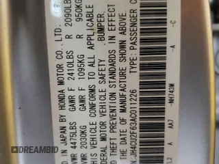 2010 Acura TSX z VIN JH4CU2F63AC011226, wystawiony jako Copart lot #59087635 z przebiegiem 130 874 mil mil oraz Szkoda całkowita • Salvage title. Historia ofert i sprzedaży dostępna na DreamBid. Obrazek 13.