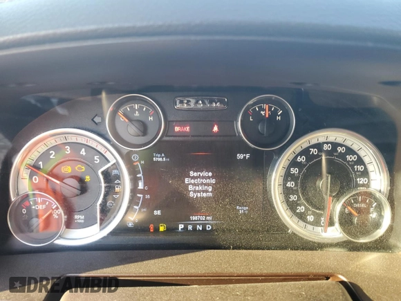 2015 Ram 3500 Laramie with VIN 3C63RRJL1FG625356, listed as a Copart auction lot 73058614 with 198,702 mi miles and Salvage Title. Bid and sale history available at carsss.com. Image 9.