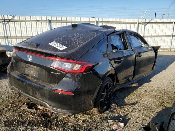 2023 Honda Civic Sport with VIN 19XFL2H87PE007245, listed as a Copart auction lot 88811255 with Not Provided miles and Salvage Title. Bid and sale history available at DreamBid. Image 3.