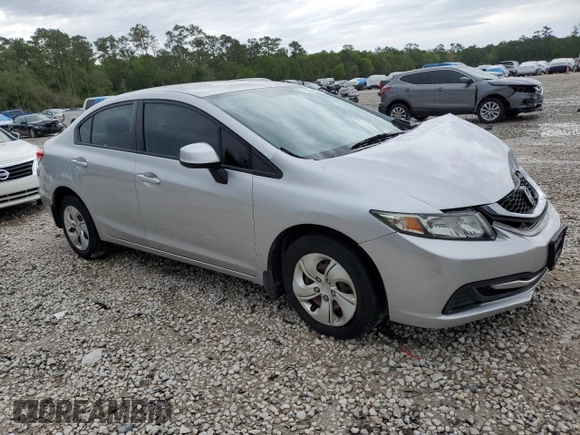 2013 Honda Civic LX with VIN 19XFB2F56DE097530, listed as a Copart auction lot 50644965 with 86,537 mi miles and Clean Title. Bid and sale history available at DreamBid. Image 4.