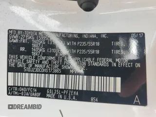 2017 Toyota Sienna LE with VIN 5TDJZ3DC0HS173865, listed as a Copart auction lot 63490865 with 173,078 mi miles and Clean title. Bid and sale history available at DreamBid. Image 13.