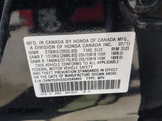 2012 Acura MDX Tech Pkg with VIN 2HNYD2H33CH549493, listed as a IAAI auction lot 42165705 with 140,315 mi miles. Bid and sale history available at carsss.com. Image 9.