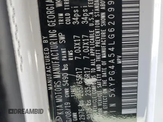 2020 Kia Sorento LX z VIN 5XYPG4A54LG620991, wystawiony jako Copart lot #83208104 z przebiegiem 77 189 mil mil oraz Szkoda całkowita • Salvage title. Historia ofert i sprzedaży dostępna na DreamBid. Obrazek 15.