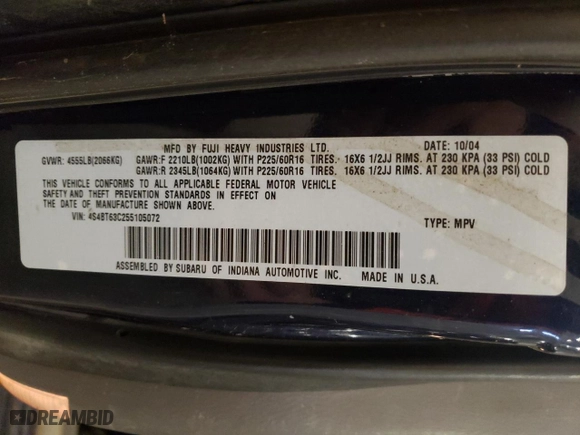 2005 Subaru Baja (Natl) Turbo with VIN 4S4BT63C255105072, listed as a Copart auction lot 77617944 with NaN miles and Clean Title. Bid and sale history available at carsss.com. Image 12.