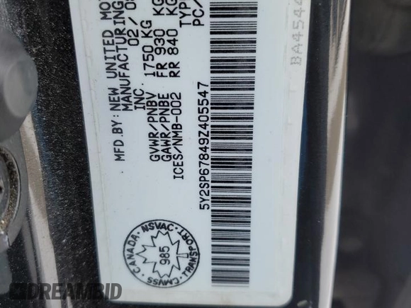 2009 Pontiac Vibe 1SA z VIN 5Y2SP67849Z405547, wystawiony jako Copart lot #87067074 z przebiegiem Nie podano mil oraz Czysty tytuł • Clean title. Historia ofert i sprzedaży dostępna na DreamBid. Obrazek 12.