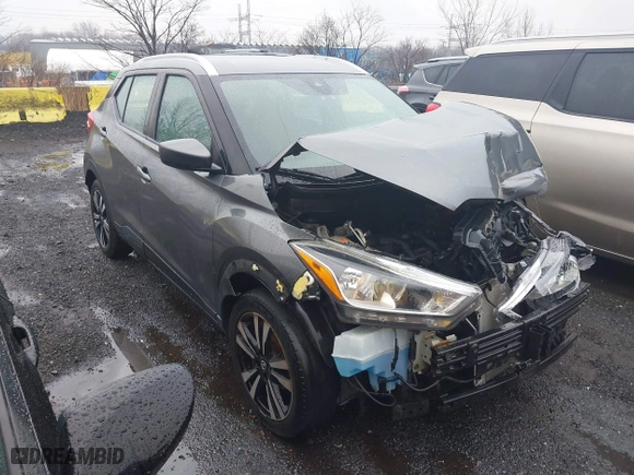 2020 Nissan Kicks SV with VIN 3N1CP5CV6LL525992, listed as a IAAI auction lot 41858823 with 55,343 mi miles. Bid and sale history available at carsss.com. Image 1.