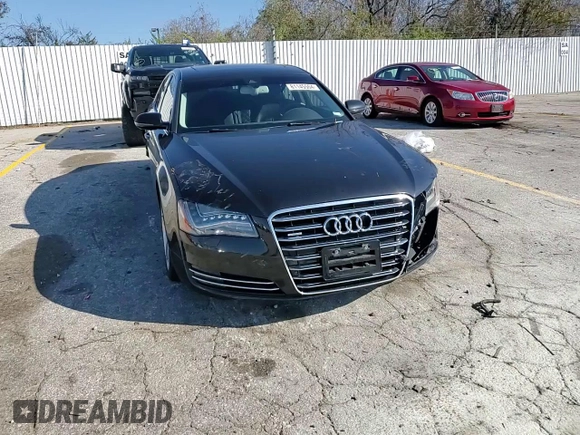2013 Audi A8 3.0L with VIN WAUAGAFD0DN002546, listed as a Copart auction lot 81145504 with 107,079 mi miles and Salvage title. Bid and sale history available at DreamBid. Image 10.