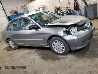 2004 Honda Civic LX with VIN 2HGES16594H615805, listed as a Copart auction lot 49741785 with 194,216 mi miles and Salvage Title. Bid and sale history available at carsss.com. Image 4.