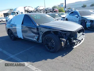 2024 Infiniti Q50 Luxe with VIN JN1EV7BP4RM601527, listed as a IAAI auction lot 41479566 with 1,588 mi miles and . Bid and sale history available at DreamBid. Image 1.