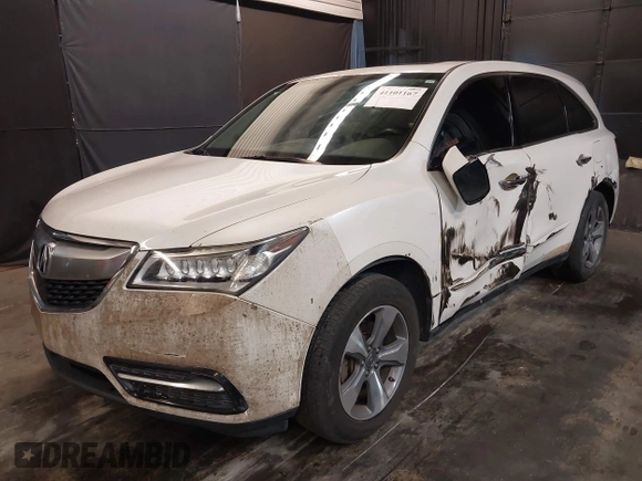 2014 Acura MDX with VIN 5FRYD3H28EB003234, listed as a IAAI auction lot 41101167 with 192,090 mi miles. Bid and sale history available at carsss.com. Image 2.