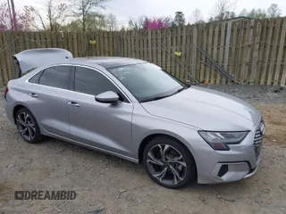 2022 Audi A3 Premium with VIN WAUAUDGY6NA079281, listed as a IAAI auction lot 41956291 with 38,321 mi miles. Bid and sale history available at carsss.com. Image 1.