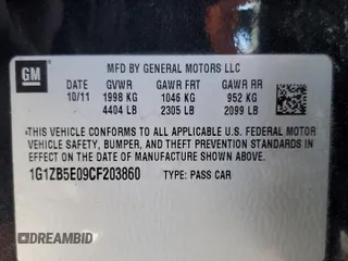 2012 Chevrolet Malibu 1LS with VIN 1G1ZB5E09CF203860, listed as a Copart auction lot 88803595 with 195,205 mi miles and Salvage Title. Bid and sale history available at DreamBid. Image 13.